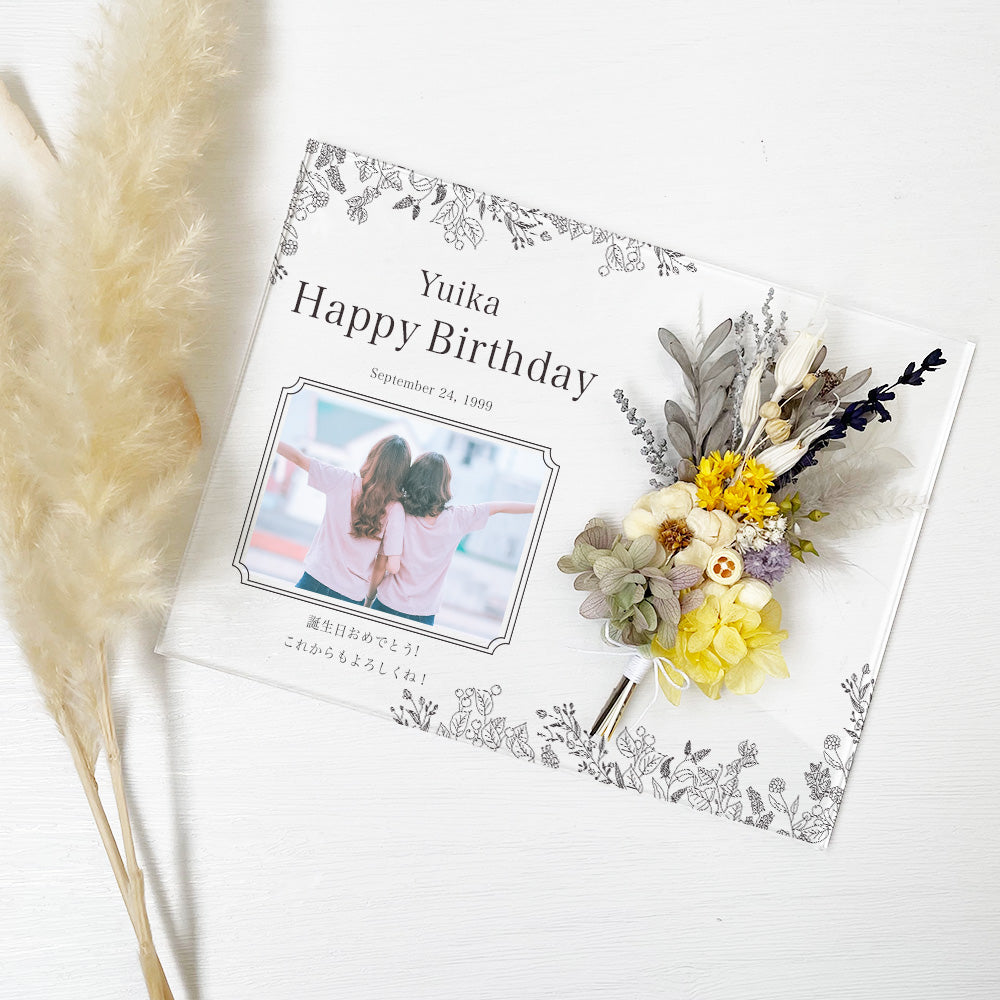 アクリル フラワーブーケ メッセージボード 誕生日 記念日 彼氏 彼女 恋人 フラワーブーケ i37-1