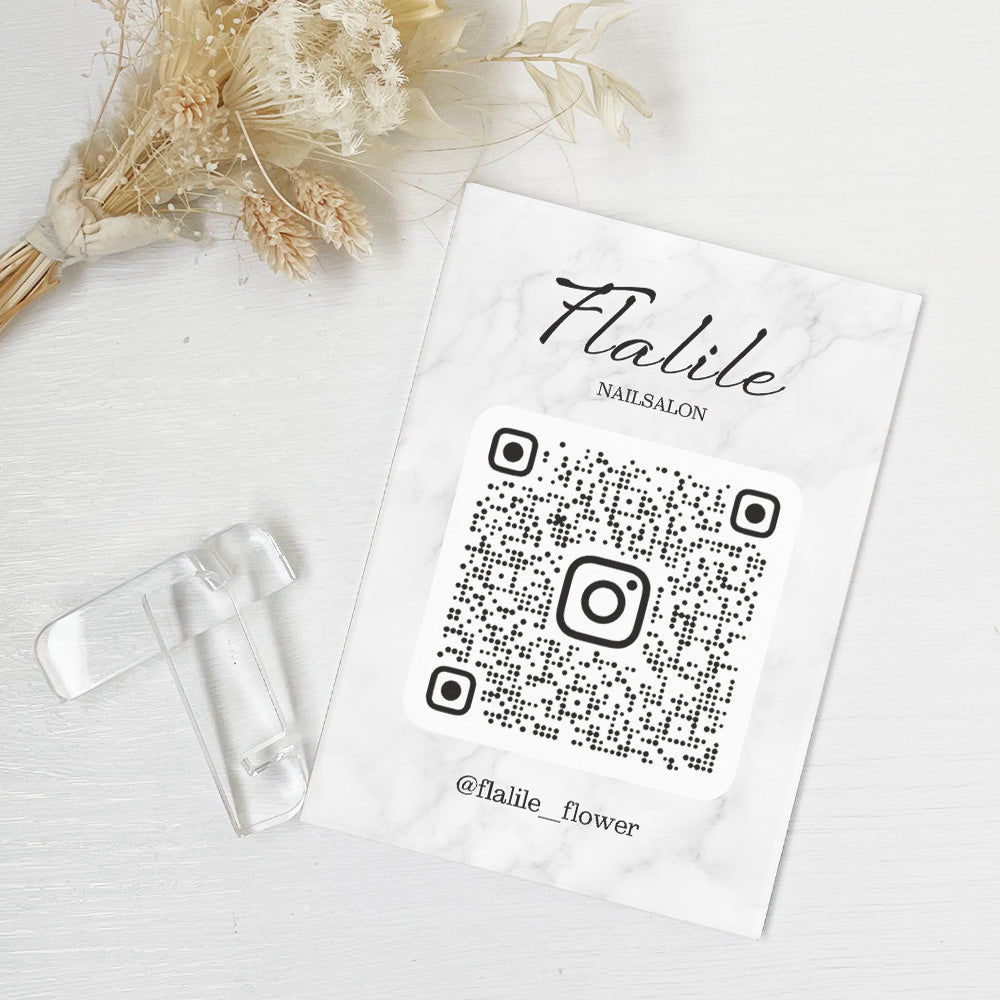 【全8デザイン】卓上アクリルQRプレート QRコード 受付 読み込み インテリア 開店祝い  A34-2