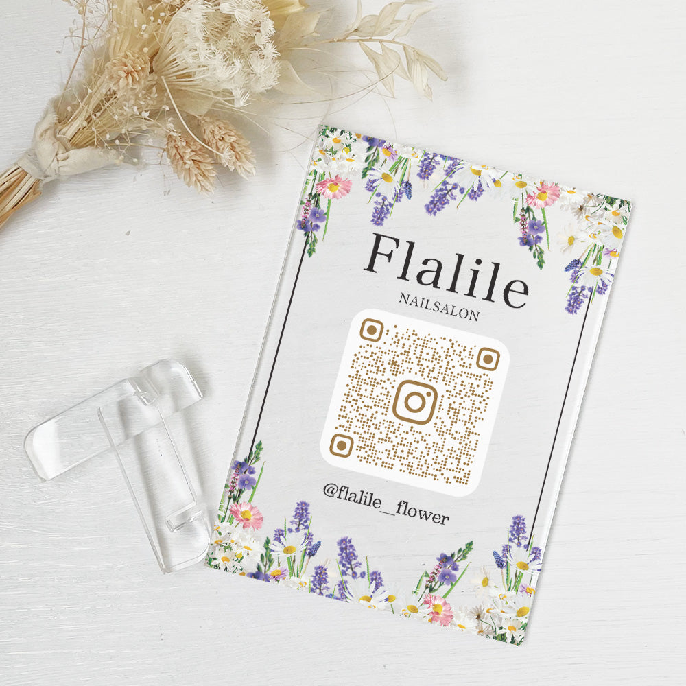 【全4デザイン】 卓上アクリルQRフレーム QRコード 飾る 読み込み インテリア 周年祝い  A35-2