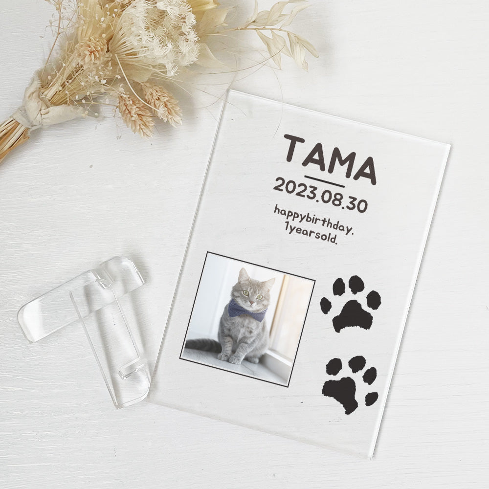 ペット 肉球デザイン アクリルプレート アクリルパネル 犬 猫 #A50-3