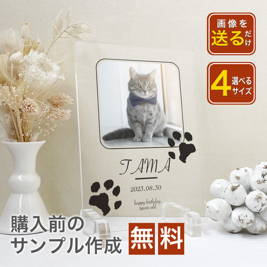 ペット 肉球デザイン アクリルプレート アクリルパネル 犬 猫  #A50
