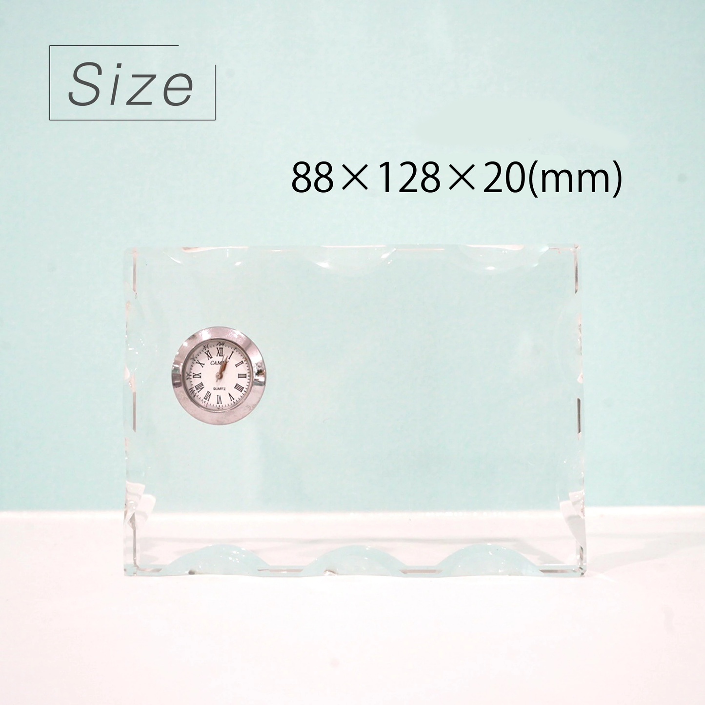 記念品 MVP 表彰 クリアスタる 時計 周年祝いガラス置き時計 #G10