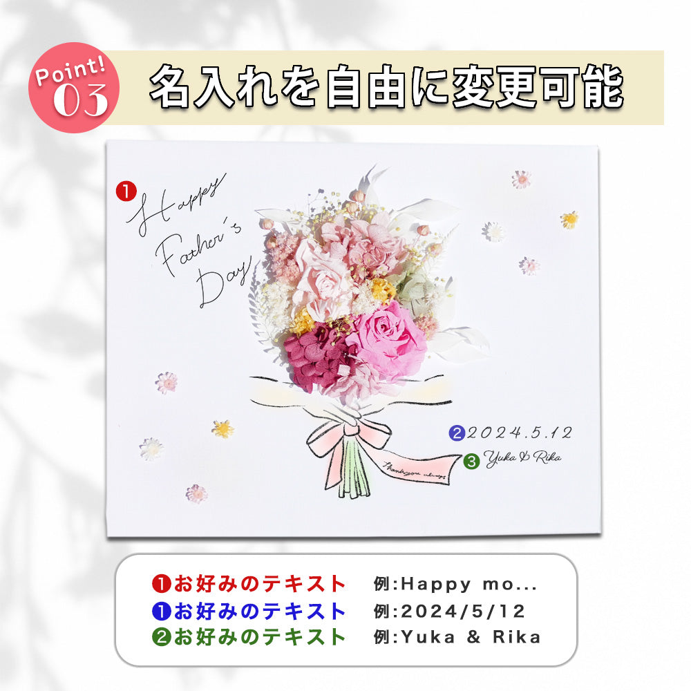 【 キャンバスフラワーブーケ i45 】枯れない花束 花束 ギフト プレゼント ドライフラワー イラスト 敬老の日