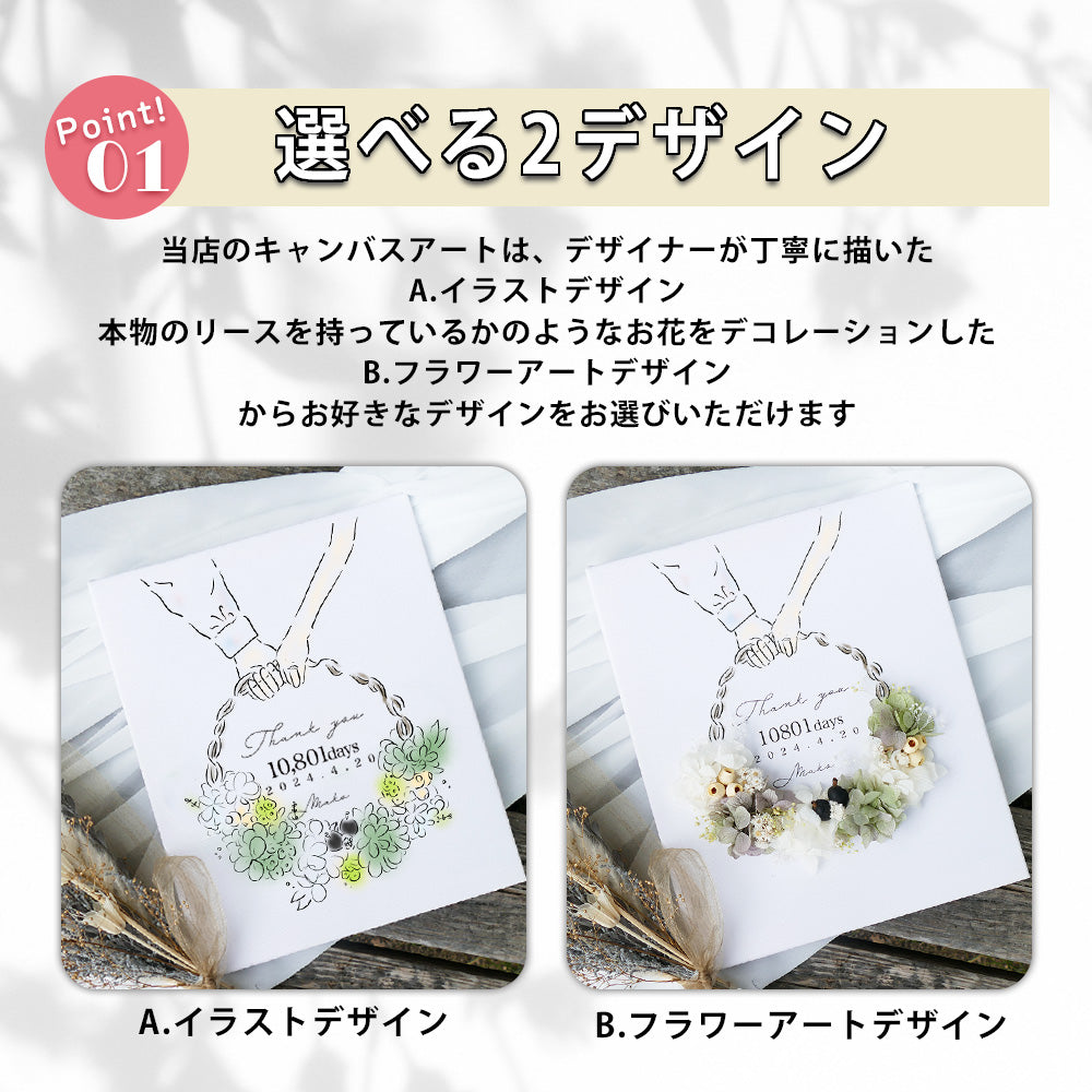 【キャンバスフラワーアート i47】子育て感謝状 結婚式 両親 キャンバス ドライフラワー プリザーブドフラワー リース 記念品 贈呈 お母さん お父さん オリジナル ウェルカムボード