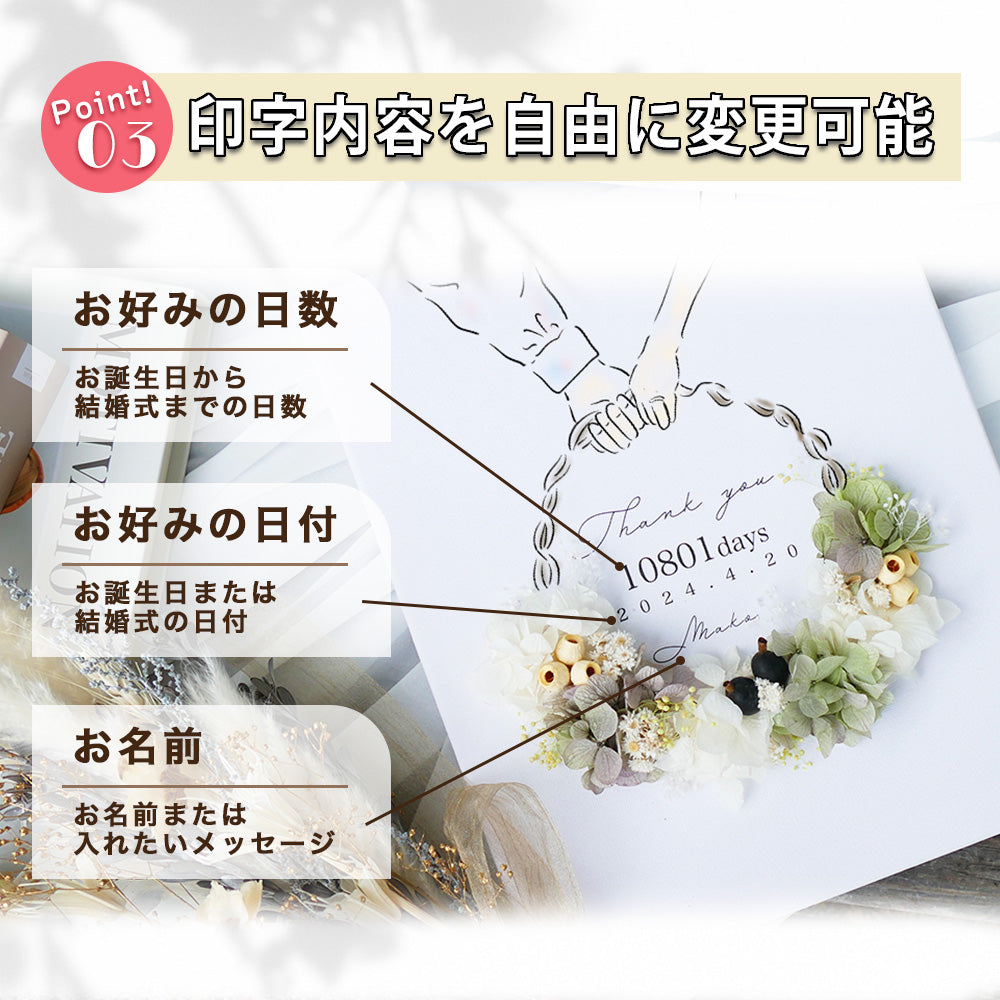 【キャンバスフラワーアート i47】子育て感謝状 結婚式 両親 キャンバス ドライフラワー プリザーブドフラワー リース 記念品 贈呈 お母さん お父さん オリジナル ウェルカムボード