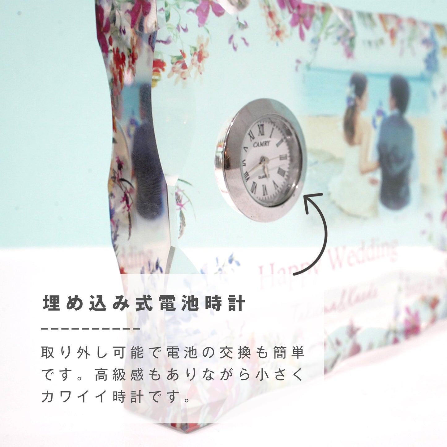 ガラス置き時計 #G03