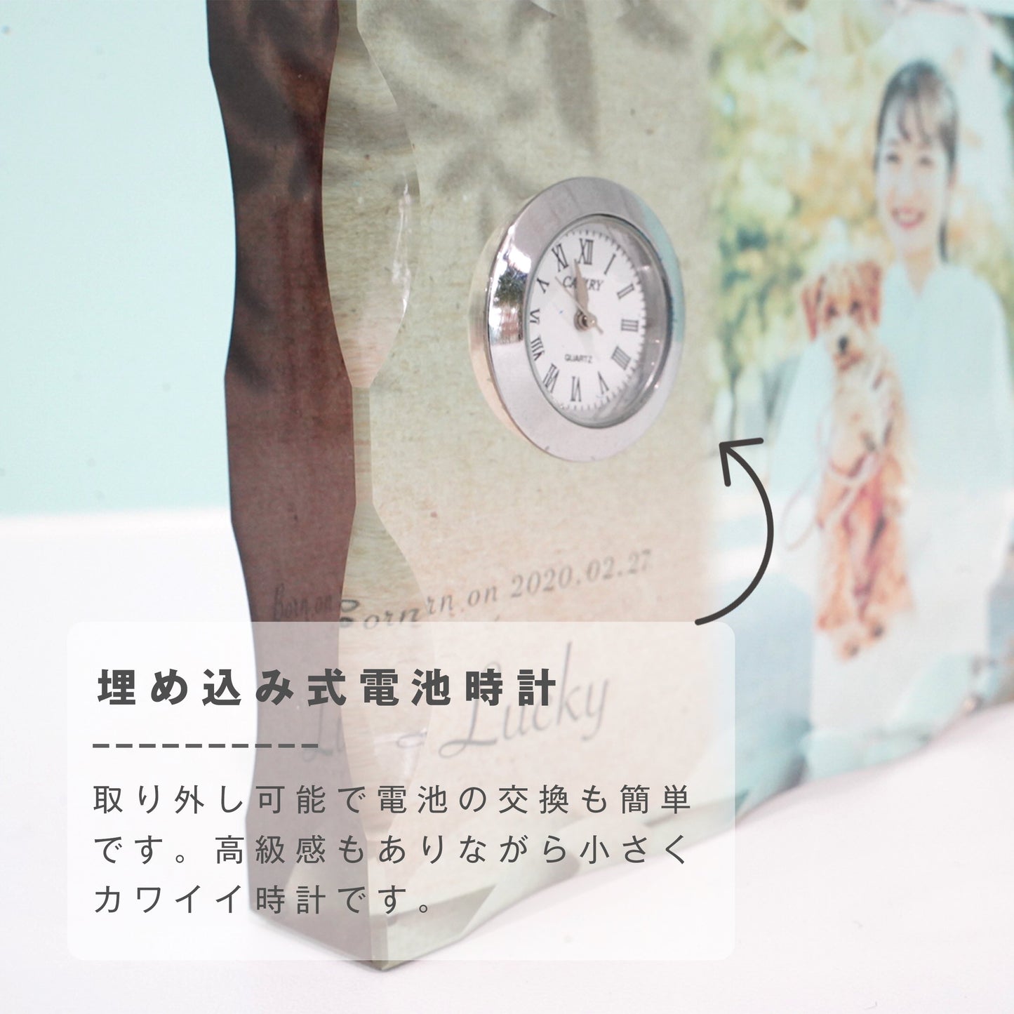 ガラス置き時計 #G01-1