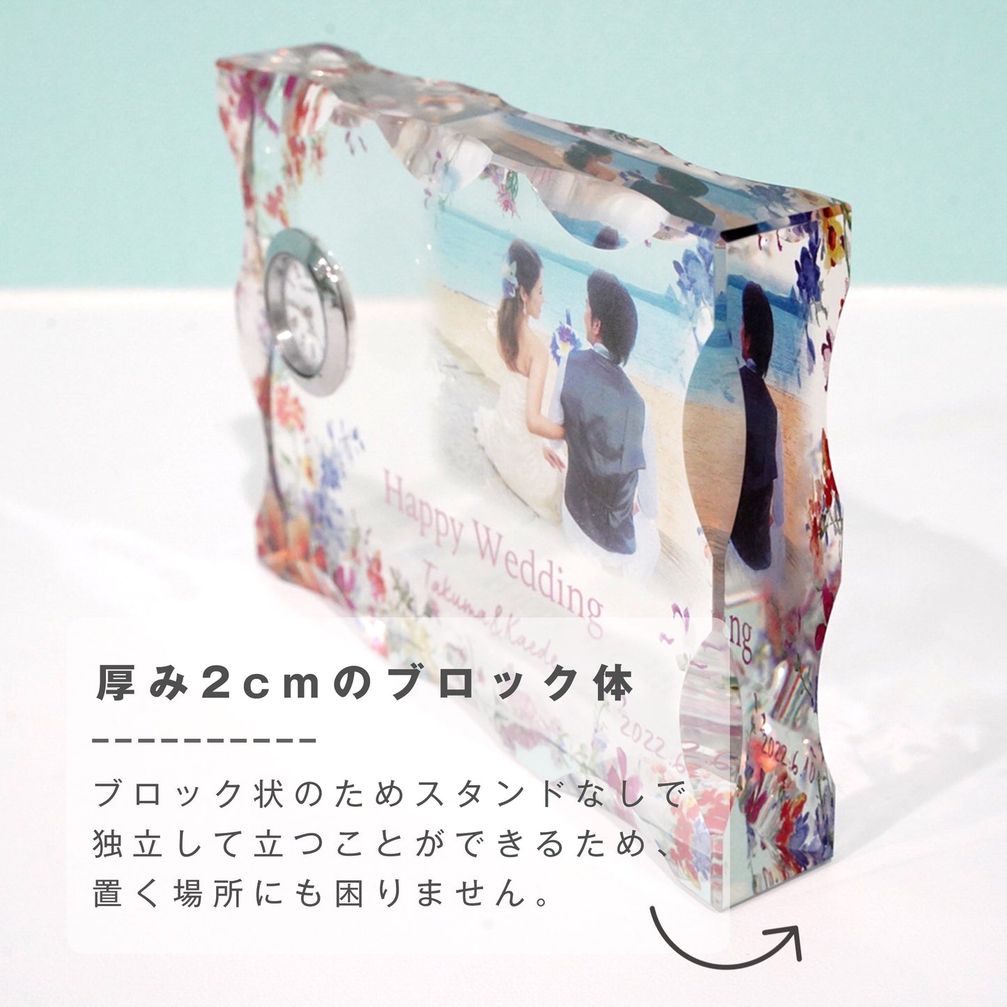 ガラス置き時計 #G03