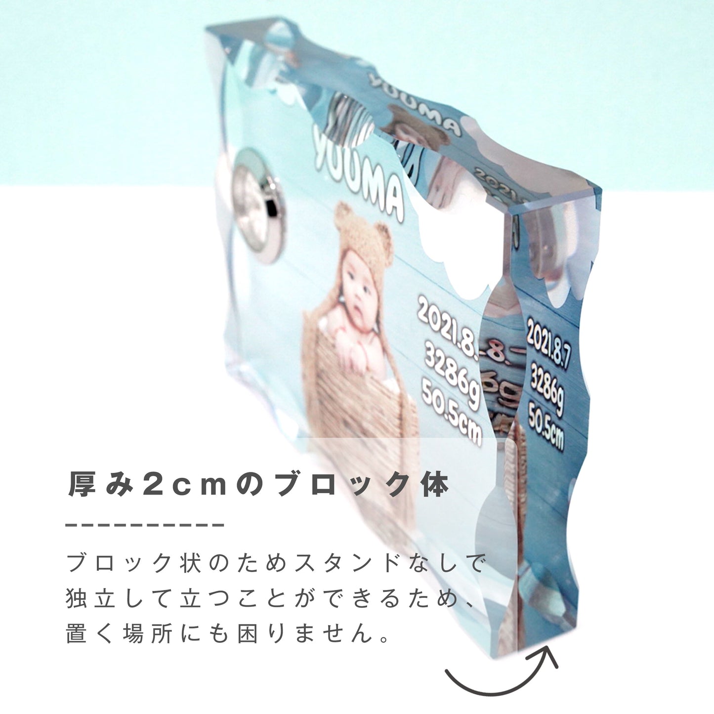 ガラス置き時計 #G04
