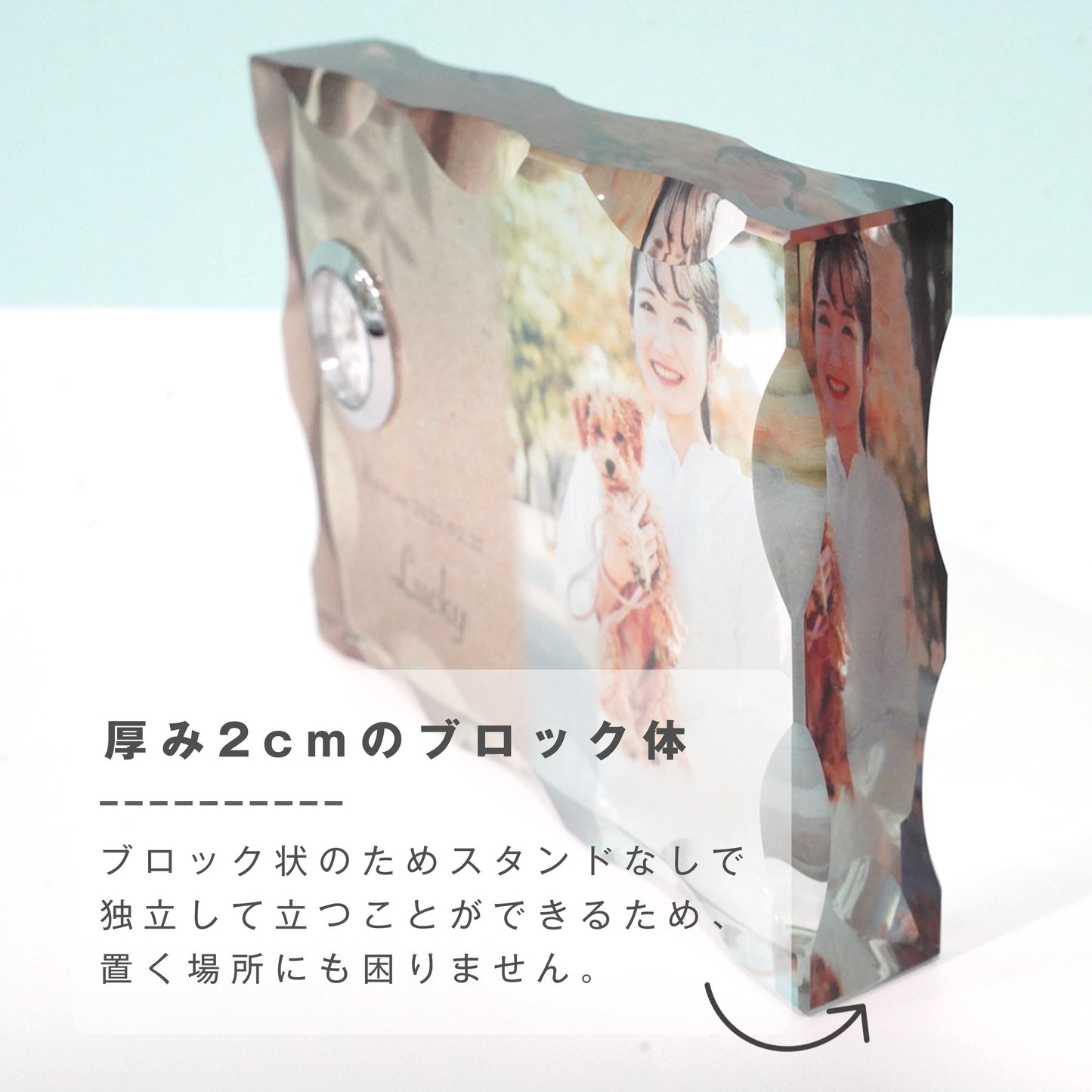 ガラス置き時計 #G01-1