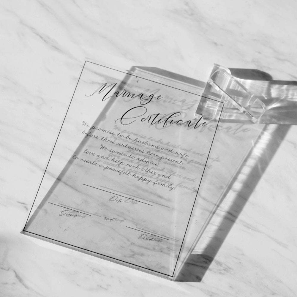アクリル結婚証明書 【wd-b】