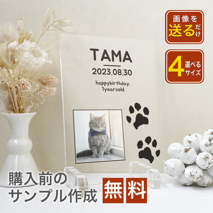 ペット　肉球デザイン　アクリルプレート　アクリルパネル　犬　猫　 #A50-3