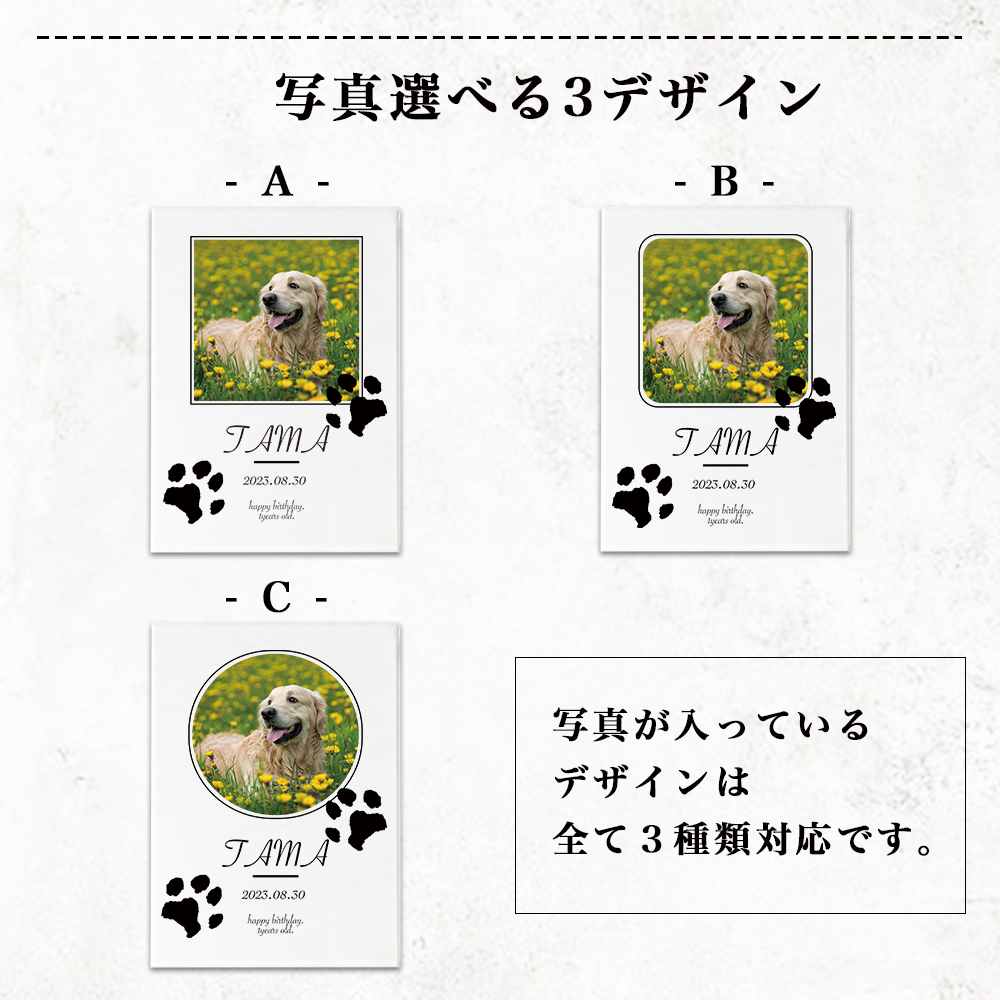ペット　肉球デザイン　アクリルプレート　アクリルパネル　犬　猫　 #A50-2