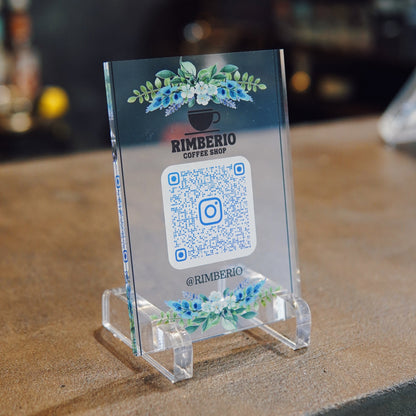 【全4デザイン】 卓上アクリルQRフレーム　QRコード　飾る　読み込み　インテリア 周年祝い 　A35-2