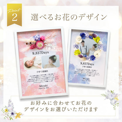 i50 子育て感謝状 結婚 結婚式  日数 手作り テンプレート お花 花 花束 フラワー ブーケ  感謝 写真入り フォトフレーム 両親プレゼント 名入れ無料 メッセージ 挙式 披露宴 入籍 親ギフト  ウエディング 韓国風 海外風